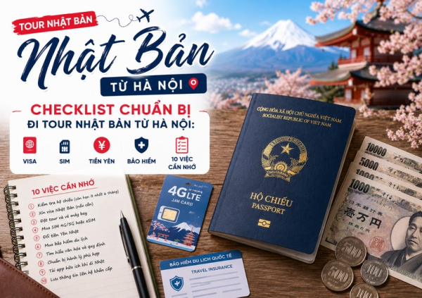 Checklist chuẩn bị đi tour Nhật Bản từ Hà Nội: 10 việc cần nhớ